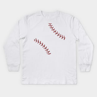 Baseball Ball Laces Kids Long Sleeve T-Shirt